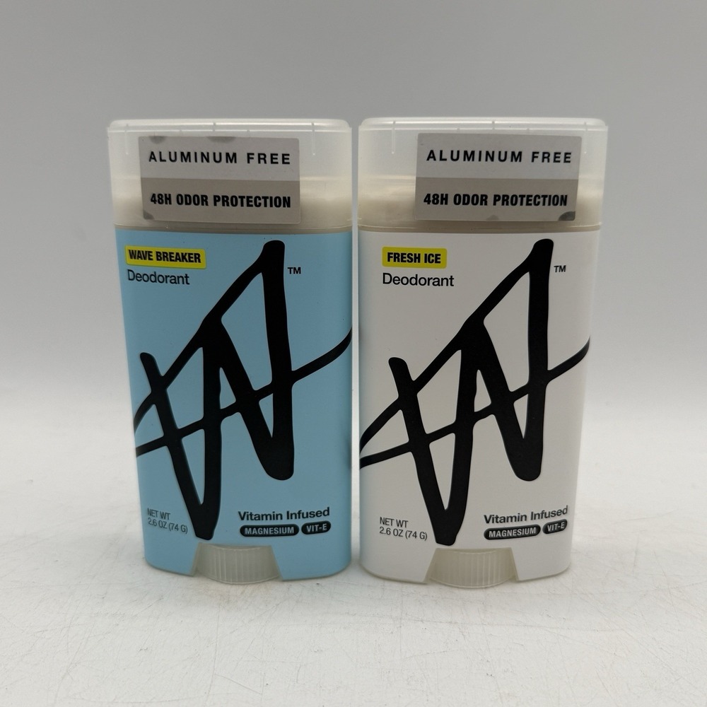 Lot Of 2 W By Jake Paul Men's Deodorant Solids Fresh Ice/Wave Breaker 2.6 oz New